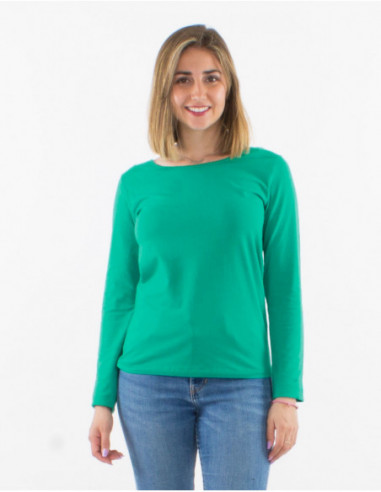 Plain long sleeve cotton t-shirt