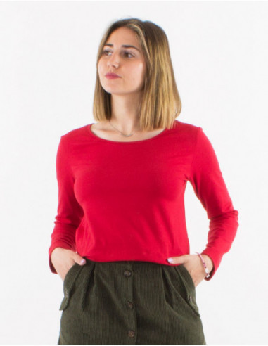 Plain long sleeve cotton t-shirt