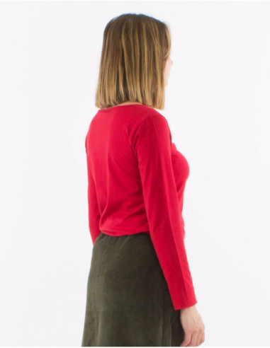 Plain long sleeve cotton t-shirt