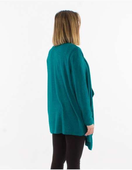 Gilet fluide à pans couleur unie