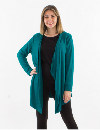 Gilet fluide à pans couleur unie