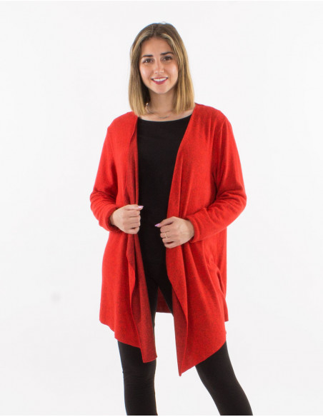 Gilet fluide à pans couleur unie