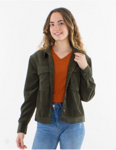 Corduroy jacket womens green Clearance