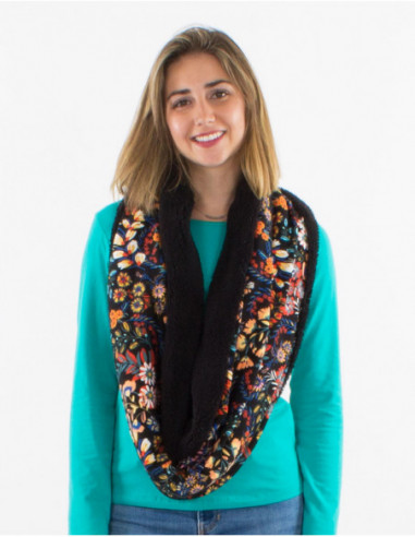 Baba cool red floral stuffed tube scarf