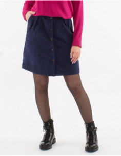 Chic short skirt in plain corduroy