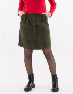 Chic short skirt in plain corduroy 2
