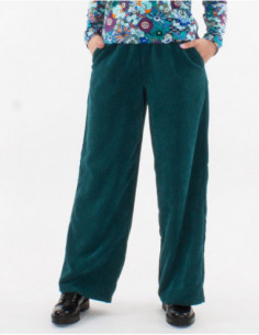 Pantalon chic droit en velours uni