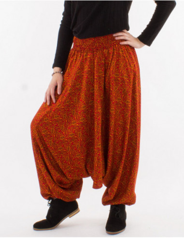 Women's all-season low-rise saroual with original arabesque motif