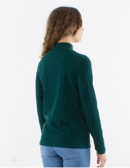 Pull chaud d'hiver pour femme uni basique vert émeraude