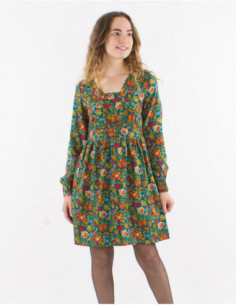 Robe courte patineuse rétro 70's fleurie