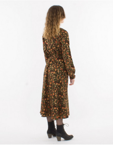 Robe midi bohème touches dorées