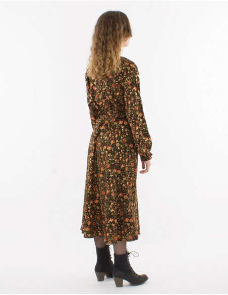 Robe midi bohème touches dorées