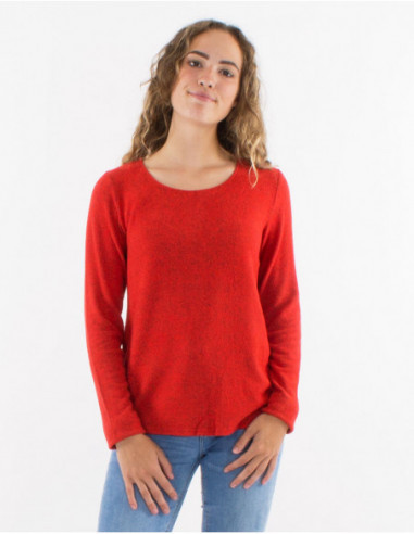 Pull uni maille tachetée