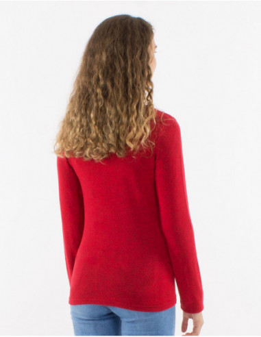 petit gilet basique chiné rouge