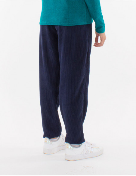 Pantalon droit basique en velours côtelé