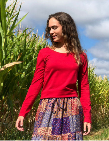 Plain long sleeve cotton t-shirt