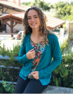 Plain mottled cardigan with...