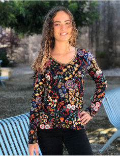 Blouse femme tissu doux original fleuri