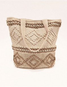 Sac cabas macramé motif ethnique