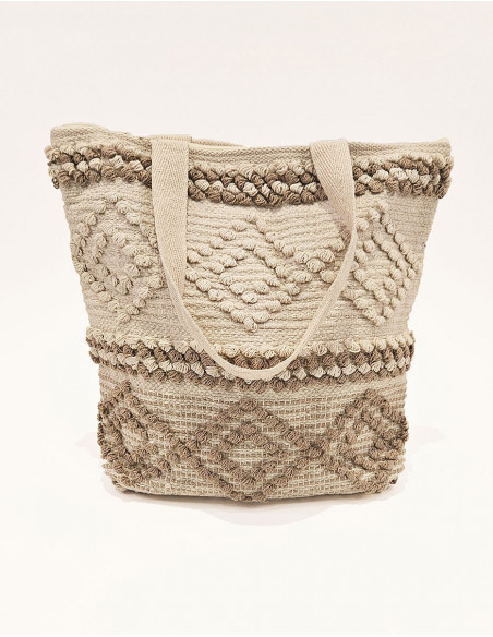 Macramé tote bag with ethnic motif