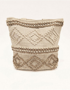 Sac cabas macramé motif ethnique 2
