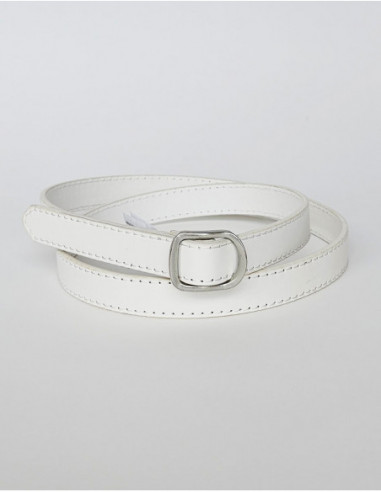 Ceinture fine basique boucle argentée