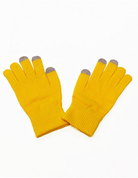 Gants basique bicolore tactiles