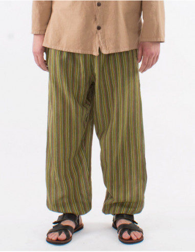 Striped cotton pants