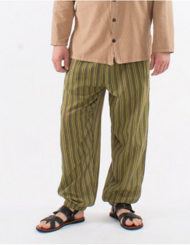 Striped cotton pants
