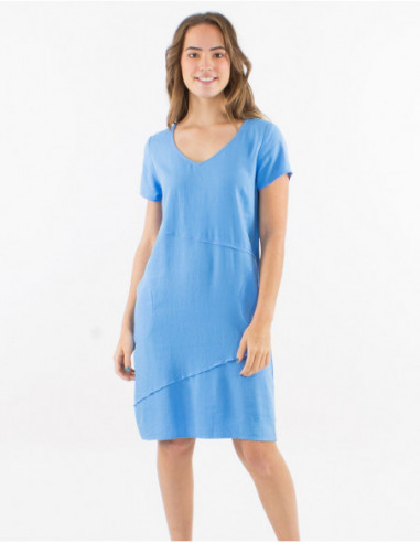 Plain dress with short sleeves