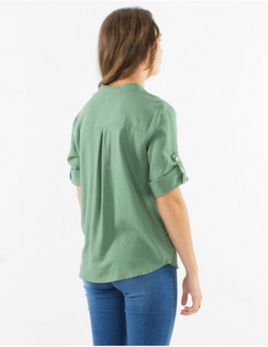 Tunique chemise à manches retroussées