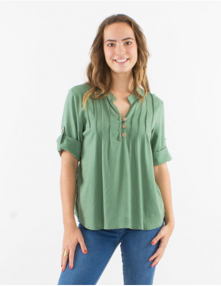 Tunique chemise à manches retroussées