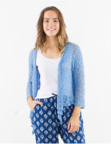Veste légère d'été ajourée pour femme