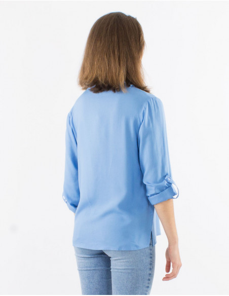 Chemise basique à manches 3/4 réglables