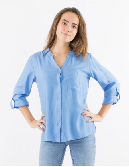 Basic shirt with adjustable 3/4 sleeves
