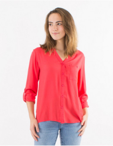 Basic shirt with adjustable 3/4 sleeves