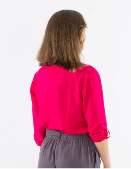 Basic shirt with adjustable 3/4 sleeves