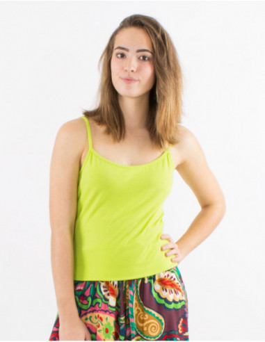 Basic plain tank top with thin straps