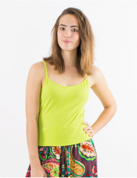 Basic plain tank top with thin straps