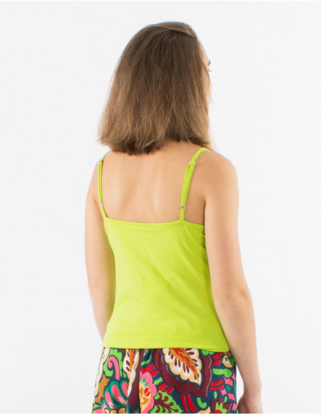 Basic plain tank top with thin straps