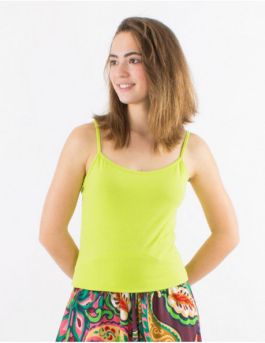 Basic plain tank top with thin straps