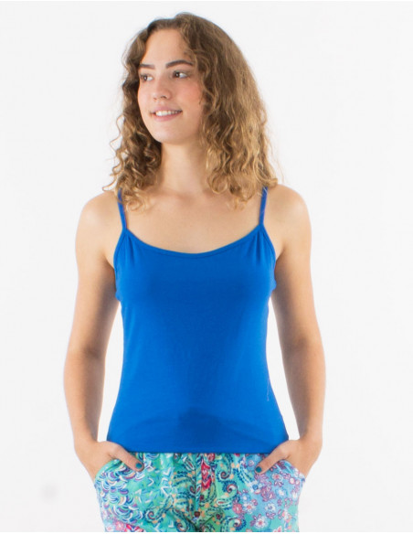 Basic plain tank top with thin straps