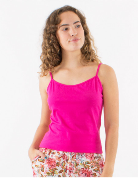 Basic plain tank top with thin straps