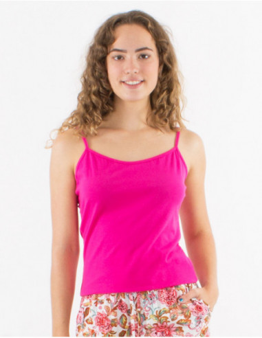 Basic plain tank top with thin straps