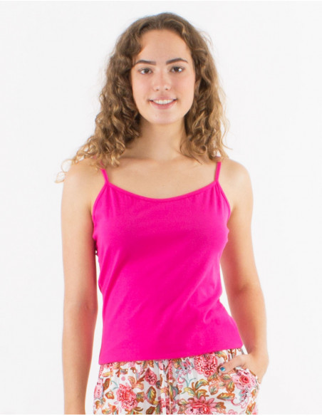 Basic plain tank top with thin straps