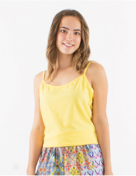 Basic plain tank top with thin straps