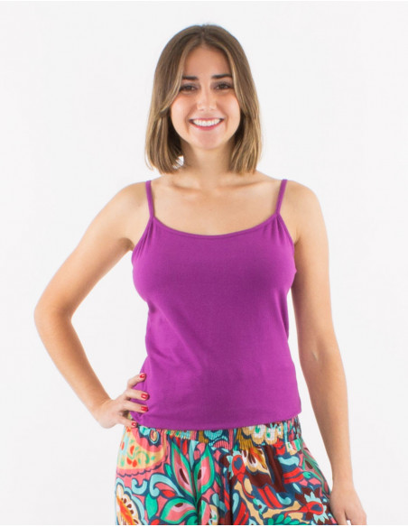 Basic plain tank top with thin straps