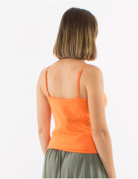 Basic plain tank top with thin straps