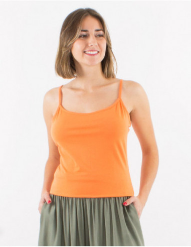 Basic plain tank top with thin straps