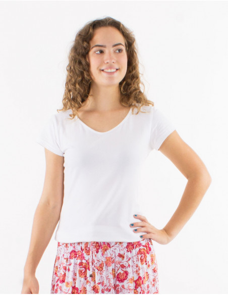 T shirt basique blanc femme sales